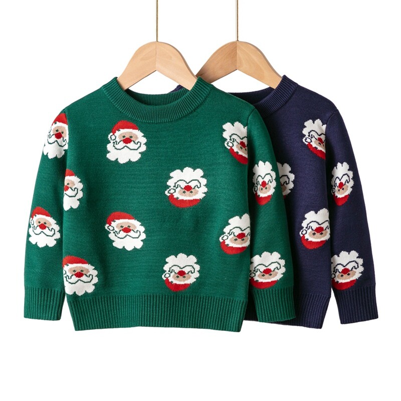 Kisgyermek kislány fiú karácsonyi pulóver hosszú ujjú meleg kabát pulóver pulóver kabát piros karácsonyi ruhák