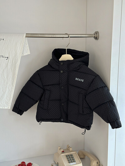 2024 Χειμερινά παιδικά ρούχα για αγόρια Ζεστά χοντρά παλτό για έφηβες Κοριτσίστικα ρούχα με κουκούλα Βαμβακερό τζάκετ παιδικό καρό πανωφόρι