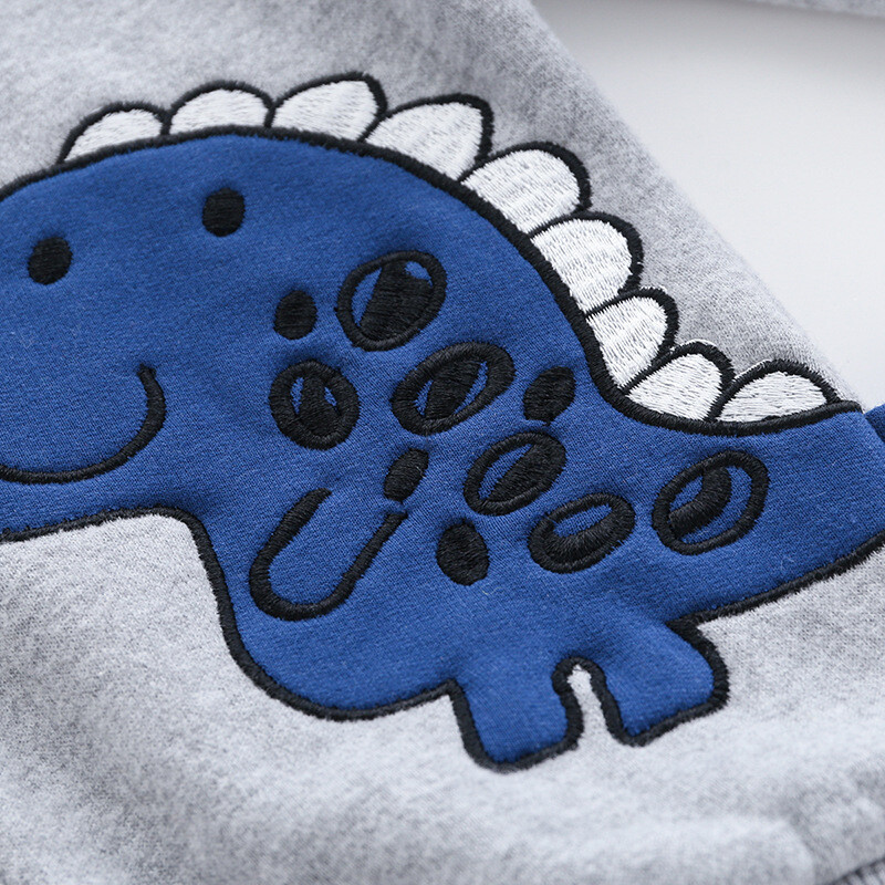 Cute Kids Trendy Jacket, Boys' Dinosaur Patch Zipper Hoodie, Handsome Casual Hooded φούτερ, Ηλικίες 3-8, Διαθέσιμο σε 2 χρώματα.