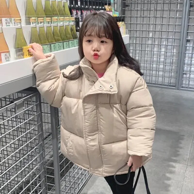 Korėjos vaikų viršutiniai drabužiai 2024 m. mergaičių žieminiai paltai Vaikiški paminkštinimai žieminė striukė vaikiški drabužiai mažoms mergaitėms, stori šilti