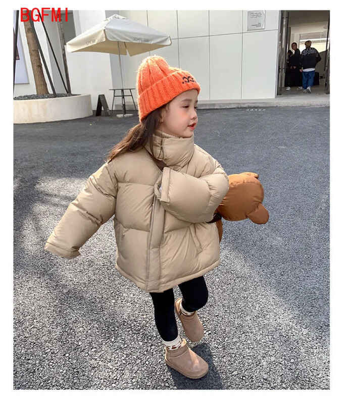 Korėjos vaikų viršutiniai drabužiai 2024 m. mergaičių žieminiai paltai Vaikiški paminkštinimai žieminė striukė vaikiški drabužiai mažoms mergaitėms, stori šilti
