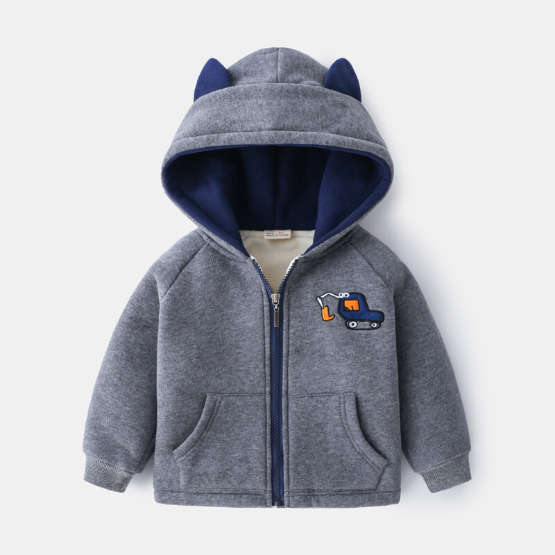 Zēnu ikdienišķa multfilma, izšūta rāvējslēdzēja jaka, kapuces ar garām piedurknēm ar flīsa oderi, biezs džemperis ar kapuci bērniem vecumā no 2 līdz 7 gadiem