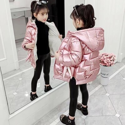 Téli dzseki lányoknak Kabát Tini Gyerekek Parka Hóruha divat Fényes Vízálló Felsőruházat Gyermekruházat 4-14 éves korig