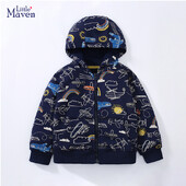 Little maven 2024 Дрехи за бебета Момчета Суичър с цип Самолет Суичър Яке Дрехи Пролет за деца Детски дрехи