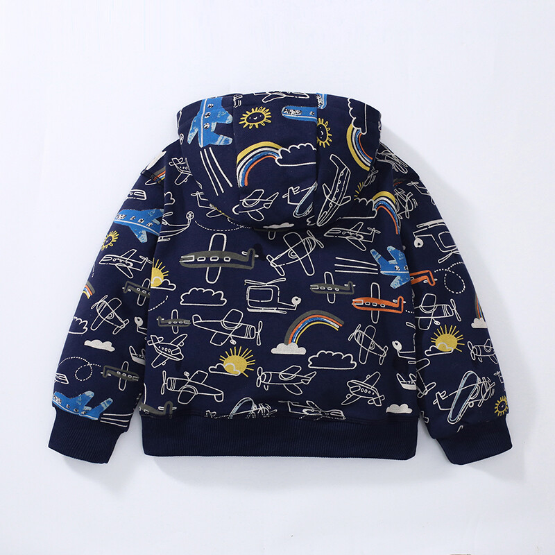 Little maven 2024 Baby Boys Drēbes Rāvējslēdzējs Hoodie Lidmašīnas džemperis Jaka Apģērbi Pavasaris bērniem Bērnu apģērbi