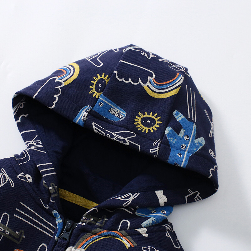 Little maven 2024 Baby Boys Drēbes Rāvējslēdzējs Hoodie Lidmašīnas džemperis Jaka Apģērbi Pavasaris bērniem Bērnu apģērbi