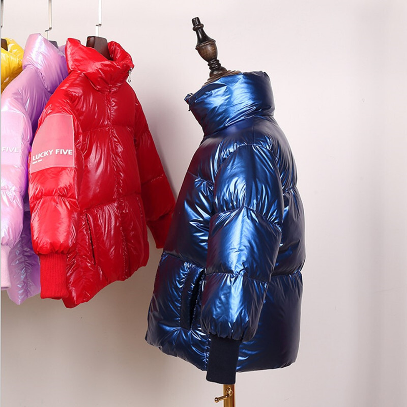 2023. gada ziemas bērnu dūnu jaka pusaudžu modes spīdīgs, biezs dūnu mētelis zēniem meitenēm, brīvs, balts pīļu dūnu silts parka virsdrēbes