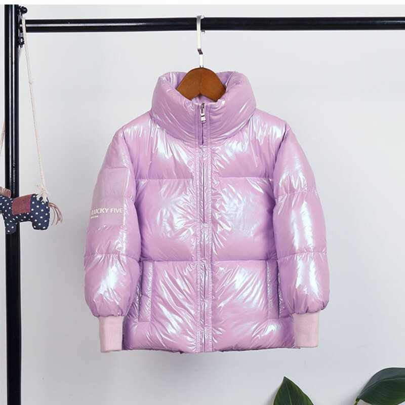 2023. gada ziemas bērnu dūnu jaka pusaudžu modes spīdīgs, biezs dūnu mētelis zēniem meitenēm, brīvs, balts pīļu dūnu silts parka virsdrēbes