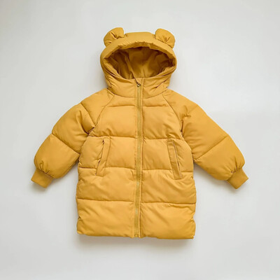 2024 Νέο παιδικό χειμωνιάτικο μπουφάν για κορίτσια με βαμβακερή επένδυση πάρκα μωρού με μασίφ παλτό Παιδικά με μακριά κουκούλα αδιάβροχα παχιά χιονοφόρα