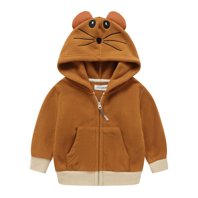 Mudkingdom Girls Boys Fleece Jacket Παιδικά κουκούλα με φερμουάρ Χαριτωμένο παλτό ζώων για παιδιά για παιδιά Χειμερινά ρούχα Φθινοπωρινά ρούχα