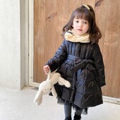 Új őszi téli dzseki lányoknak melegen tartás Divat kis hercegnős kabát kapucnis cipzáras baba felsőruházat születésnapi ajándék gyerekruhák