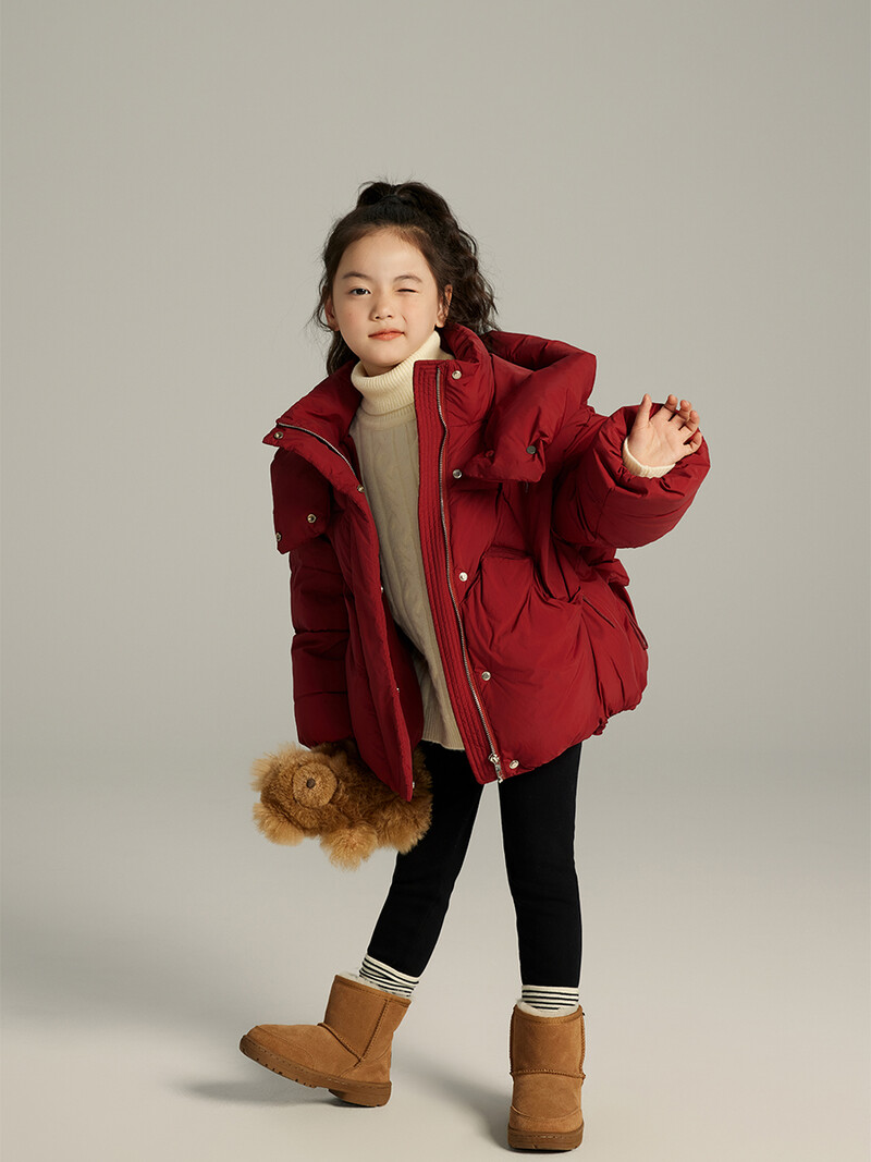 Îmbrăcăminte de iarnă Îmbrăcăminte exterioară pentru copii Fete Mantoane 2024 Nou stil Copii Scurt Moda Gros Copii Mari Puf Jachetă din bumbac CH438