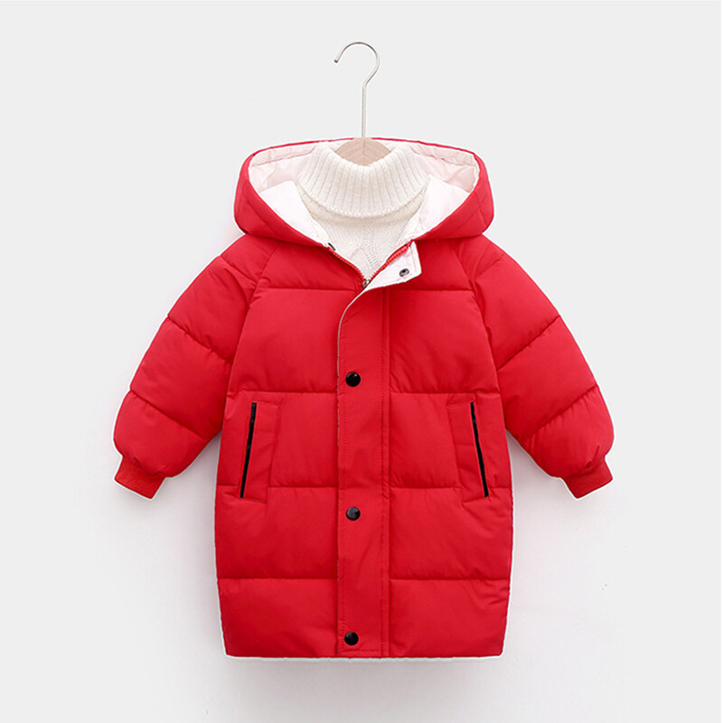 Παιδικό χειμωνιάτικο παλτό για κορίτσια Keep ζεστό μπουφάν με καπέλο Παιδικά ουδέτερη έκδοση μεσαίου μήκους Εξωτερικά ρούχα Parka 2-10 ετών Ρούχα για αγόρια