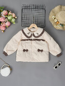 2024. gada ziemas rudens zīdaiņiem, kokvilnas polsterēts atloks, kā arī pīļu dūnu samta meiteņu jaka, kabata, silti virsdrēbes, mazuļu meiteņu mētelis