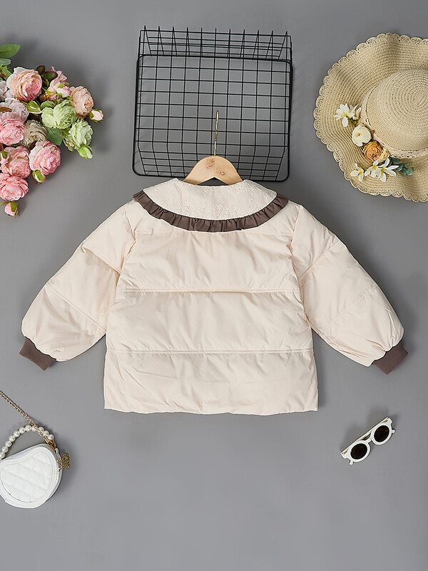 2024. gada ziemas rudens zīdaiņiem, kokvilnas polsterēts atloks, kā arī pīļu dūnu samta meiteņu jaka, kabata, silti virsdrēbes, mazuļu meiteņu mētelis