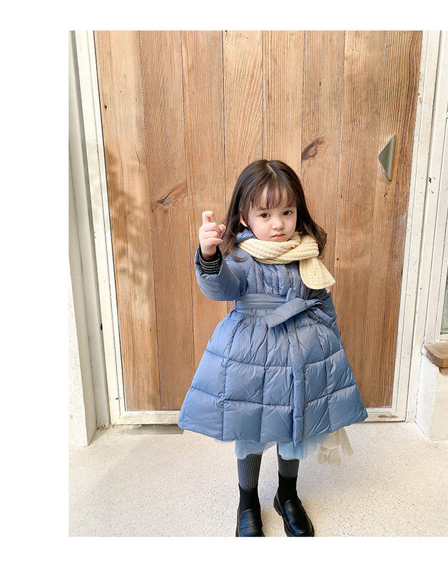 2024 m. žiemos nauja pūkinė mergaičių medvilninė striukė, pastorinta mažų vaikų ir mergaičių kūdikių korėjiečių vidutinio ilgio paltai žieminiai drabužiai