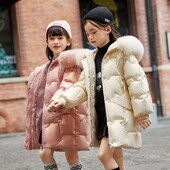 Παιδικά Πάρκα Χειμερινά Μπουφάν Παιδικά Ρούχα 2024 Μεγάλα Κορίτσια Ζεσταίνονται Παχύ παλτό με βαμβακερή επένδυση Εξωτερικά Ρούχα -30 μοίρες