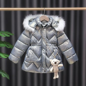 2 3 4 5 χρονών Baby girls Winter down Jacket Cute Bear παλτό για κορίτσια Parkas Fashion Bright Hooded Παιδικά αδιάβροχα πανωφόρια