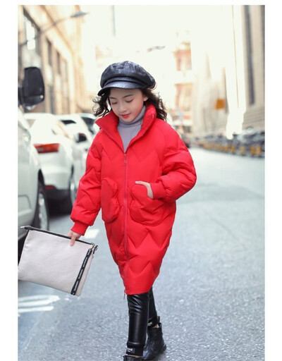 -30 ℃ Žiemos vaikams Šilti ilgi paltai Merginos Thicken Plus Velvet striukės paaugliams su gobtuvu, vandeniui atsparus parkas paltas vaikams viršutiniai drabužiai