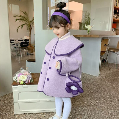 Vaikų laisvalaikio paltas mergaitėms Drabužiai 2023 m. rudens žiema Naujas mažylio paltas ilgomis rankovėmis viršutiniai drabužiai Vaikų mada