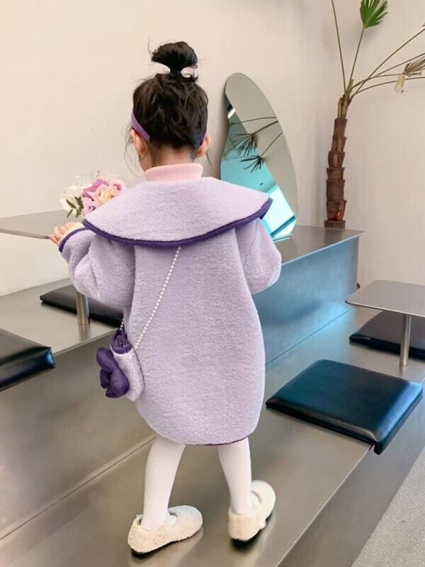 Vaikų laisvalaikio paltas mergaitėms Drabužiai 2023 m. rudens žiema Naujas mažylio paltas ilgomis rankovėmis viršutiniai drabužiai Vaikų mada