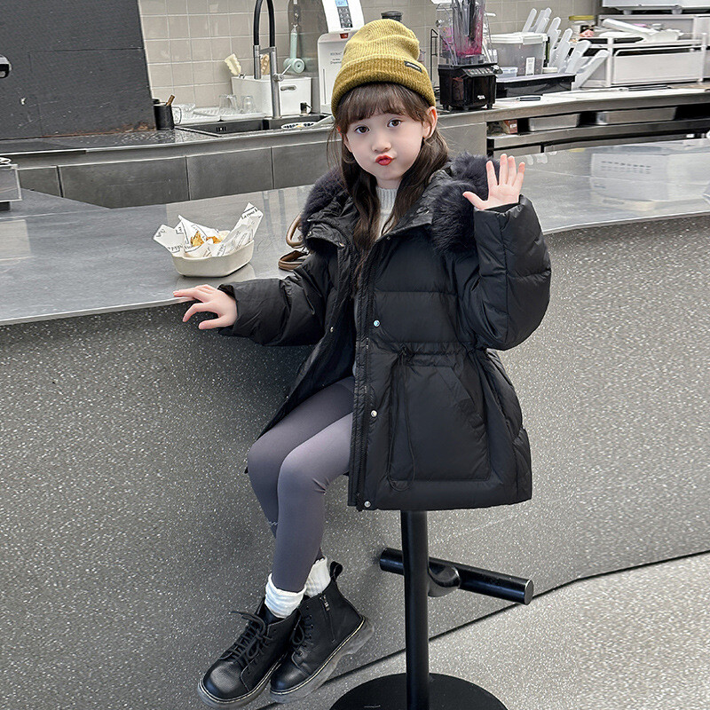 4-15 gadi ziemas meitenei bērnu jaka, liela bērniem, biezi silti mēteļi ar kapuci kažokādas apkakle, smaga kokvilnas virsdrēbes bērniem, auksti parka sniega tērpi