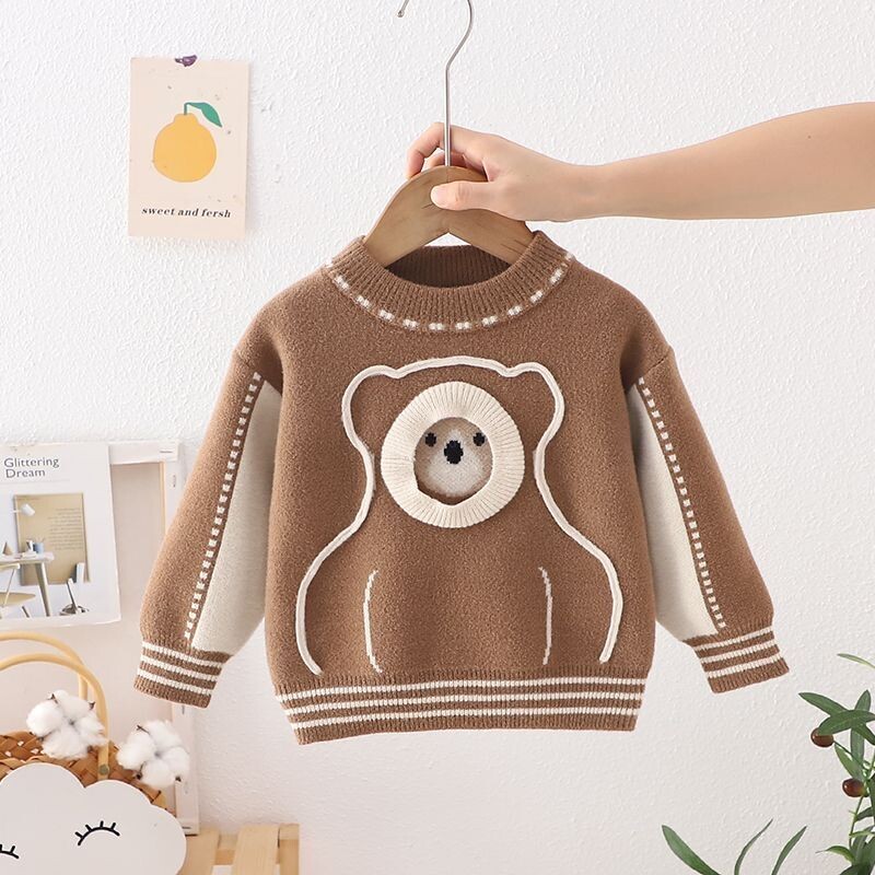 1-6-aastaste poiste kampsun, sügis ja talv uus mood, soe laste kampsun, armas beebi kampsun, laste kootud alussärk