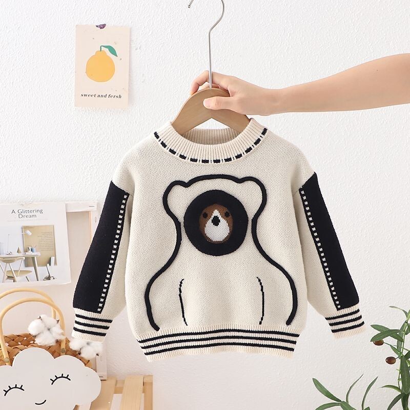 1-6-aastaste poiste kampsun, sügis ja talv uus mood, soe laste kampsun, armas beebi kampsun, laste kootud alussärk