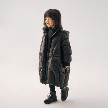 Girls Down Coat Jacket Cotton Windbreak Snowsuit 2023 Black Warm Thicken Velvet Winter Skiwear Plus Size Παιδικά ρούχα