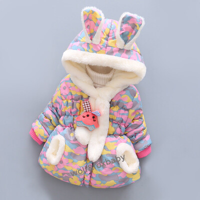 Λιανική πώληση 0-3 ετών παιδικό πάχυνση συν κασμίρ μπουφάν κοριτσίστικο μωρό βαμβακερό μπουφάν χειμώνα