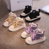 Παιδικά καθημερινά αθλητικά παπούτσια για κορίτσια βελούδινα ζεστά παπούτσια τρεξίματος για περπάτημα Μόδα χοντροκομμένα PU δερμάτινα βαμβακερά παπούτσια Παιδικά αθλητικά παπούτσια για τρέξιμο