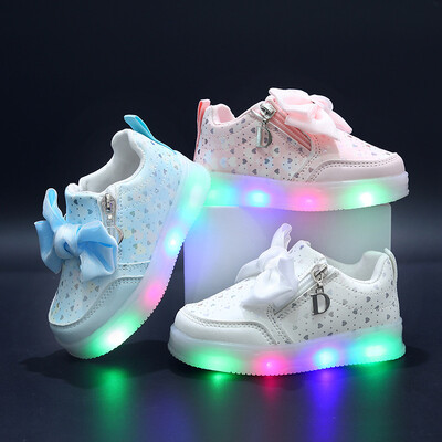 2024. aasta uued LED-lastejalatsid tüdrukutele Armsad multifilmid Bowknot Flats Lastele Kawaii printsessikingad Pehme põhjaga tossud vabaajajalatsid