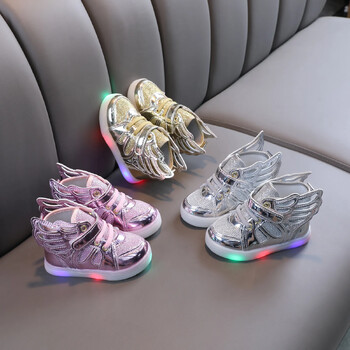 Παιδικά Sneakers Baby Girls Toddler Glowing Sneakers with Light Girls Sports Shoes Μέγεθος 21-30 LED Light Παιδικά παπούτσια casual