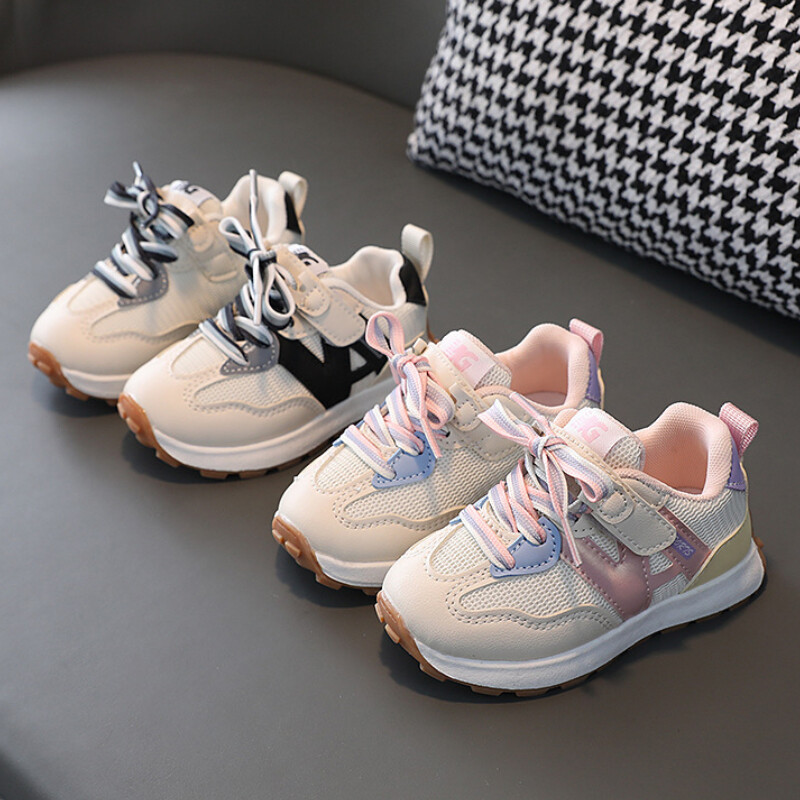 Dydis 21-30 Batai kūdikiams berniukams Mergaitėms Orui pralaidus tinklelis Little Kids Laisvalaikiai sportbačiai Neslystantys vaikiški sportiniai bateliai tenisas