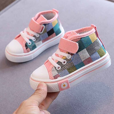2023 Φθινόπωρο Νέος καμβάς με γάντζο για παιδιά Μόδα καρό αθλητικά παπούτσια Αγόρια καθημερινά παπούτσια για κορίτσια Αντιολισθητικά παπούτσια εξωτερικού χώρου Παιδικά παπούτσια