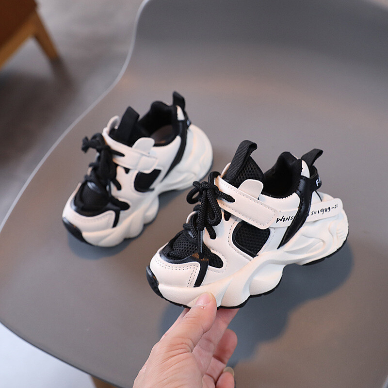 Lengvi sportbačiai vaikams, 2024 m., naujai išleisti lanką prilaikantys stambūs sportbačiai mergaitėms, mažiems berniukams, bėgimo bateliai H03012