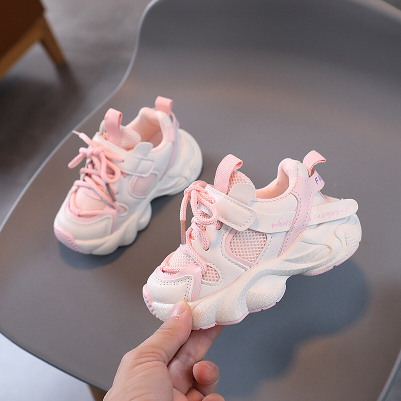 Lengvi sportbačiai vaikams, 2024 m., naujai išleisti lanką prilaikantys stambūs sportbačiai mergaitėms, mažiems berniukams, bėgimo bateliai H03012