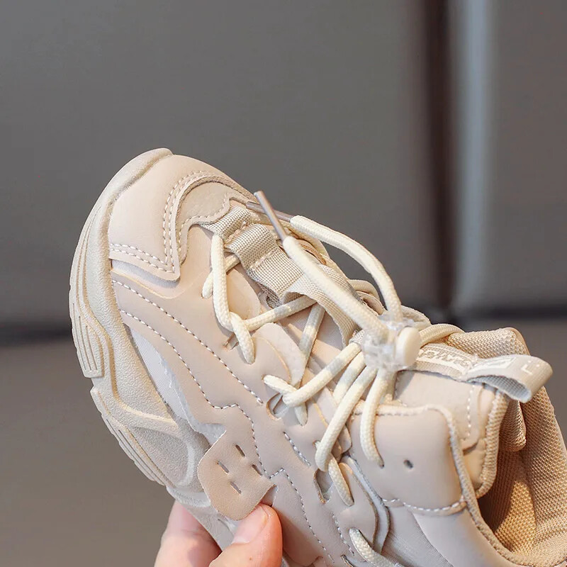 Παιδικά ψηλά αθλητικά παπούτσια για κορίτσια Αγόρια με κορδόνια 2024 φθινόπωρο Παιδικά Pu leather Casual Sport Walk Running Trainers Ροζ 26-36