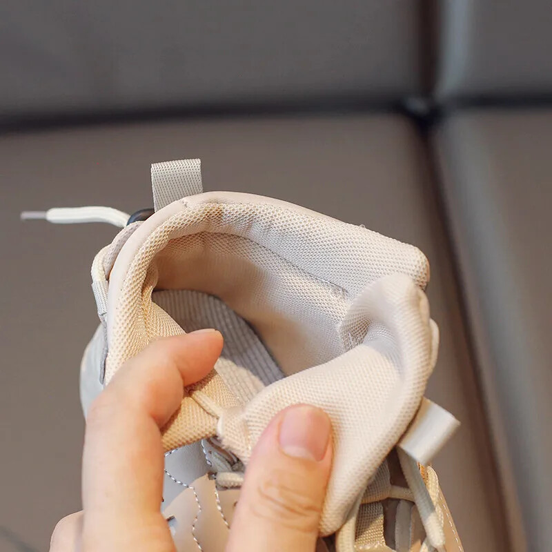 Παιδικά ψηλά αθλητικά παπούτσια για κορίτσια Αγόρια με κορδόνια 2024 φθινόπωρο Παιδικά Pu leather Casual Sport Walk Running Trainers Ροζ 26-36