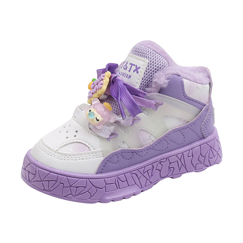 Žieminiai medvilniniai batai vaikams Rožiniai mieli animaciniai batai berniukams mergaitėms sniego batai stori šilti pliušiniai nauji žieminiai sportiniai batai vaikams