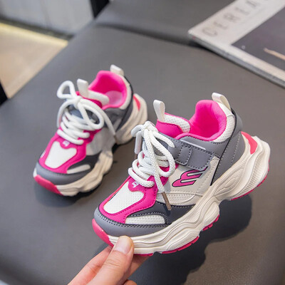 2024 m. pavasario vaikiški sportbačiai mergaitėms, vaikiški sportiniai batai, madingi korėjietiško stiliaus tinkliniai neslystantys kvėpuojantys universalūs batai vaikams