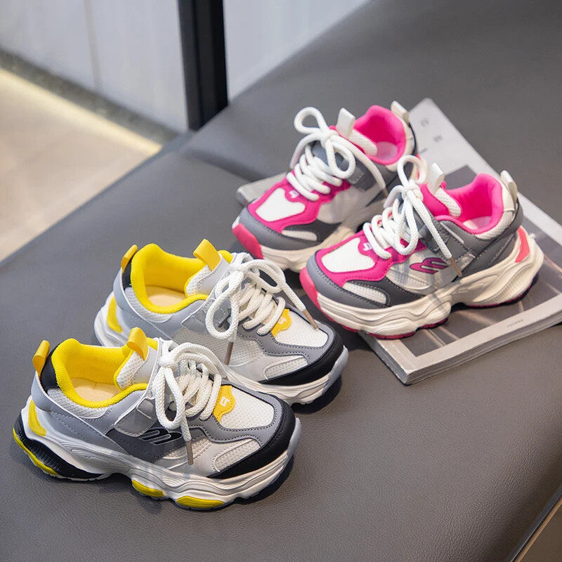 2024 tavaszi gyermekcipők lányoknak, gyerekeknek, sportcipők, divatos koreai stílusú, hálós, lélegző, csúszásmentes, sokoldalú gyerekcipők