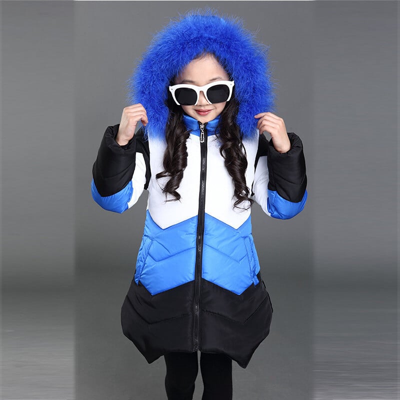 2024 Rudens ir žiemos nauji mergaičių rūbai vaikiškas žieminis vidutinio ilgio paltas pastorintas laisvalaikis medvilne paminkštintas paltas