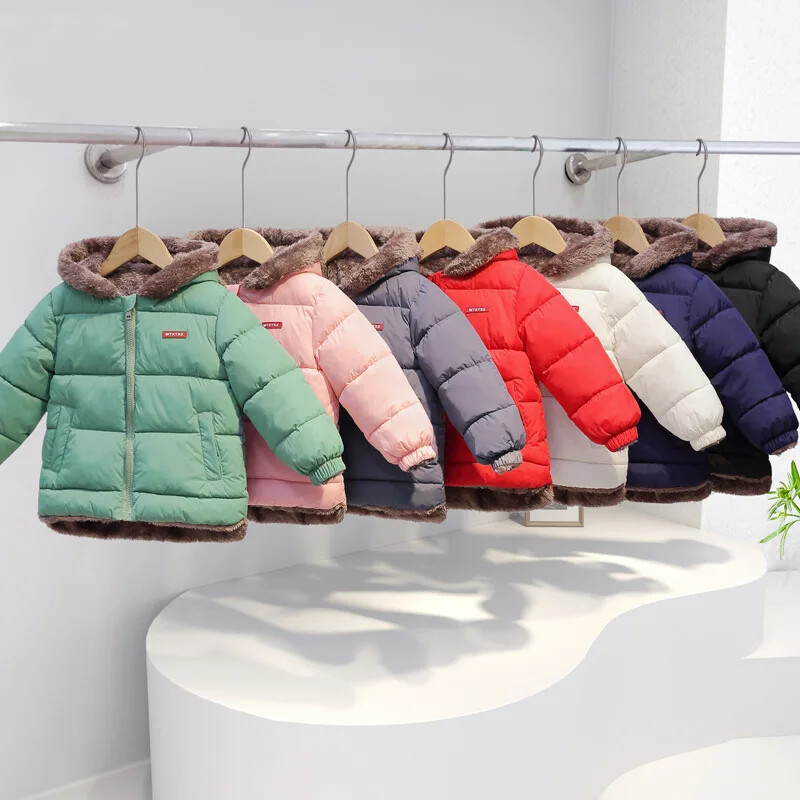 Χειμερινές φόρμες για παιδιά Φθινοπωρινές και χειμερινές Παιδικές πουπουλένιες και βαμβακερές μπουφάν για αγόρια και κορίτσια, βαμβακερά μπουφάν με βελούδο
