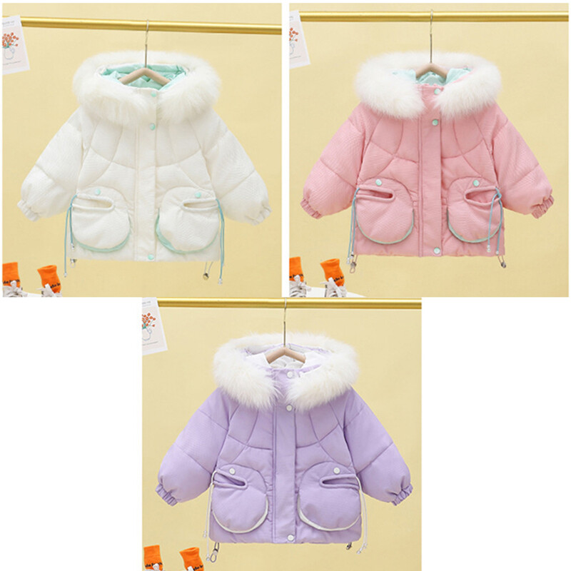 Palton pentru fete, frânghie caldă, cu glugă, puf, haină pentru copii, iarnă, pentru fete, jachetă nouă pentru fete, îmbrăcăminte exterioară pentru fete