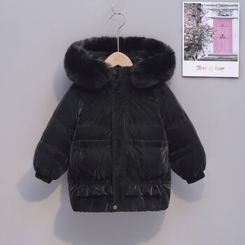 Girls Down Coat Jacket Cotton Windbreak 2023 Orange Warm Plus Thicken Winter Skiwear Ten Degrees Below Zero Παιδικά ρούχα