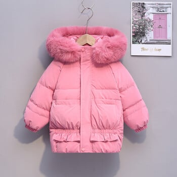 Girls Down Coat Jacket Cotton Windbreak 2023 Orange Warm Plus Thicken Winter Skiwear Ten Degrees Below Zero Παιδικά ρούχα