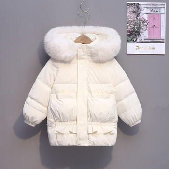 Girls Down Coat Jacket Cotton Windbreak 2023 Orange Warm Plus Thicken Winter Skiwear Ten Degrees Below Zero Παιδικά ρούχα