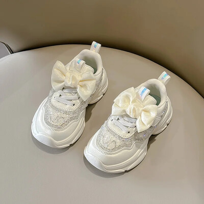 Φθινοπωρινά παπούτσια πριγκίπισσας για κορίτσια Παπούτσια για λουλούδια με φιόγκο Παιδικά παπούτσια για νήπια για κορίτσια Άνετα παπούτσια χορού με μαλακή σόλα με παγιέτες