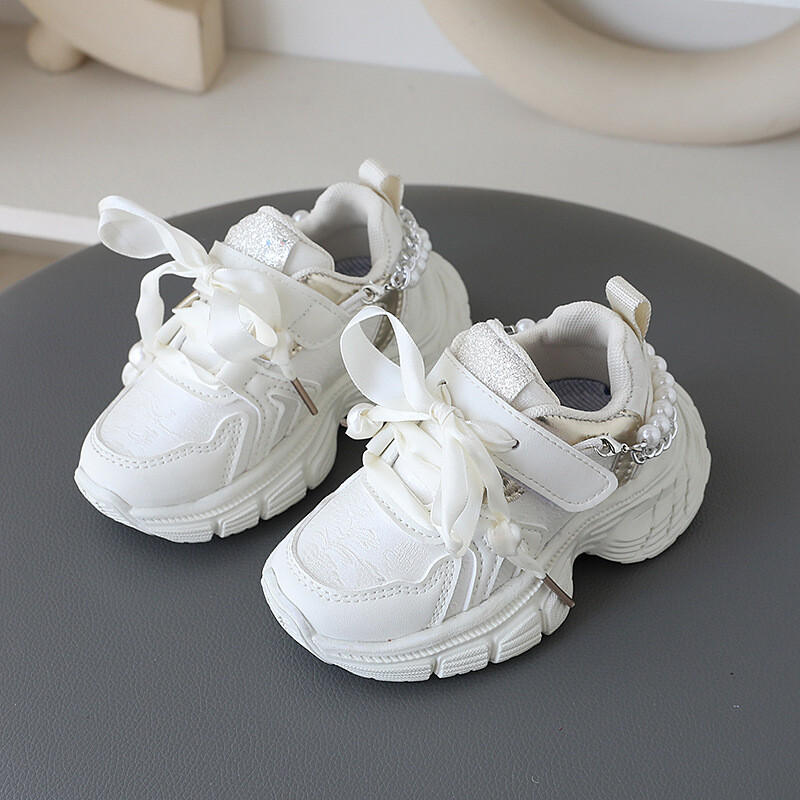 Lanac Dječje cipele Tenisice za djevojčice Vrpce Dječja sportska obuća Trendy Pink Casual Dnevne udobne tenisice za trčanje H06186